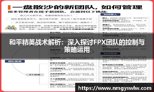 和平精英战术解析：深入探讨FPX团队的控制与策略运用