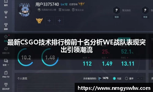 最新CSGO技术排行榜前十名分析WE战队表现突出引领潮流